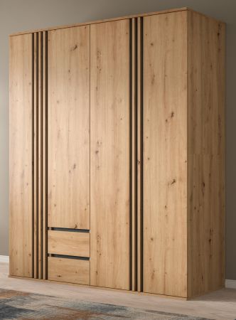 Kleiderschrank Bj�rke in Artisan Eiche und grau Dreht�renschrank 4-t�rig 160 x 192 cm