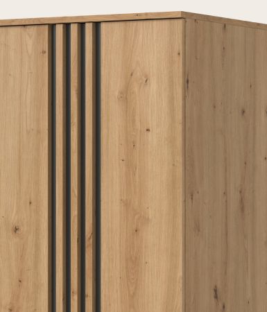 Kleiderschrank Bj�rke in Artisan Eiche und grau Dreht�renschrank 4-t�rig 160 x 192 cm