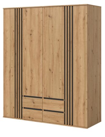 Kleiderschrank Bj�rke in Artisan Eiche und grau Dreht�renschrank 4-t�rig 160 x 192 cm
