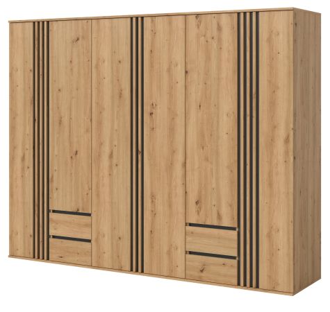 Kleiderschrank Bj�rke in Artisan Eiche und grau Dreht�renschrank 6-t�rig 240 x 192 cm