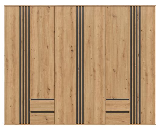Kleiderschrank Bj�rke in Artisan Eiche und grau Dreht�renschrank 6-t�rig 240 x 192 cm