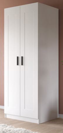 Kleiderschrank Jondal in wei� Dreht�renschrank 2-t�rig skandinavisch 80 x 194 cm