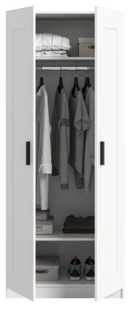 Kleiderschrank Jondal in wei� Dreht�renschrank 2-t�rig skandinavisch 80 x 194 cm