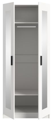 Kleiderschrank Jondal in wei� Dreht�renschrank mit Spiegel 2-t�rig skandinavisch 80 x 194 cm