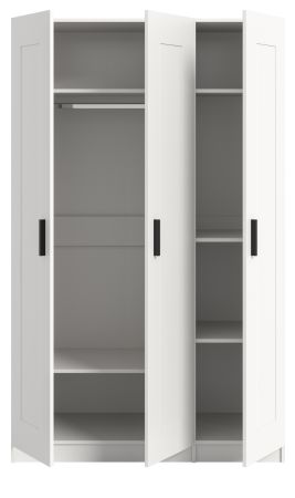 Kleiderschrank Jondal in wei� Dreht�renschrank 3-t�rig skandinavisch 120 x 194 cm