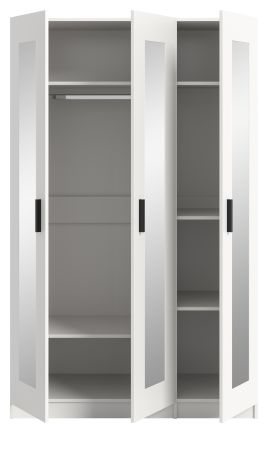 Kleiderschrank Jondal in wei� Dreht�renschrank mit Spiegel 3-t�rig skandinavisch 120 x 194 cm