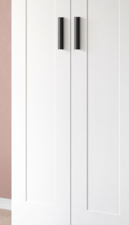 Kleiderschrank Jondal in wei� Dreht�renschrank 4-t�rig skandinavisch 160 x 194 cm