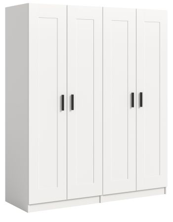 Kleiderschrank Jondal in wei� Dreht�renschrank 4-t�rig skandinavisch 160 x 194 cm