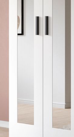 Kleiderschrank Jondal in wei� Dreht�renschrank mit Spiegel 6-t�rig skandinavisch 240 x 194 cm