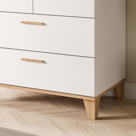 Kleiderschrank Aurora in wei� und Artisan Eiche Dreht�renschrank skandinavisch 81 x 198 cm