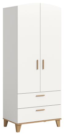 Kleiderschrank Aurora in wei� und Artisan Eiche Dreht�renschrank skandinavisch 81 x 198 cm