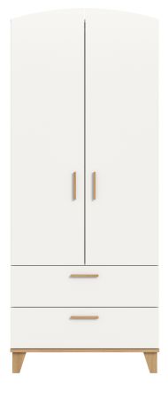 Kleiderschrank Aurora in wei� und Artisan Eiche Dreht�renschrank skandinavisch 81 x 198 cm