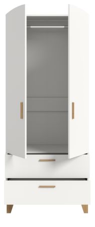 Kleiderschrank Aurora in wei� und Artisan Eiche Dreht�renschrank skandinavisch 81 x 198 cm