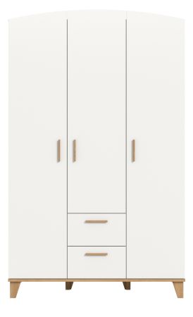 Kleiderschrank Aurora in wei� und Artisan Eiche Dreht�renschrank skandinavisch 122 x 198 cm