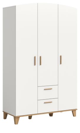 Kleiderschrank Aurora in wei� und Artisan Eiche Dreht�renschrank skandinavisch 122 x 198 cm