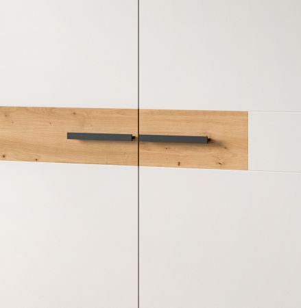 Kleiderschrank Palina in wei� und Artisan Eiche Dreht�renschrank 200 x 201 cm