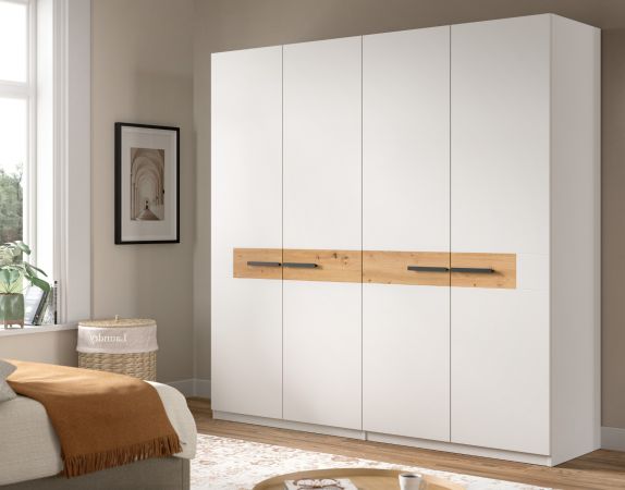 Kleiderschrank Palina in wei� und Artisan Eiche Dreht�renschrank 200 x 201 cm