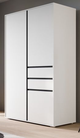 Kleiderschrank Forssa in wei� und grau Dreht�renschrank 100 x 194 cm