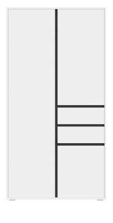 Kleiderschrank Forssa in wei� und grau Dreht�renschrank 100 x 194 cm