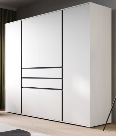 Kleiderschrank Forssa in wei� und grau Dreht�renschrank 197 x 194 cm