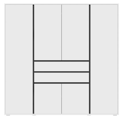 Kleiderschrank Forssa in wei� und grau Dreht�renschrank 197 x 194 cm