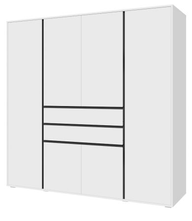 Kleiderschrank Forssa in wei� und grau Dreht�renschrank 197 x 194 cm