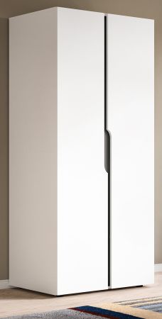 Kleiderschrank Orla in wei� und grau Dreht�renschrank 2-t�rig 81 x 176 cm