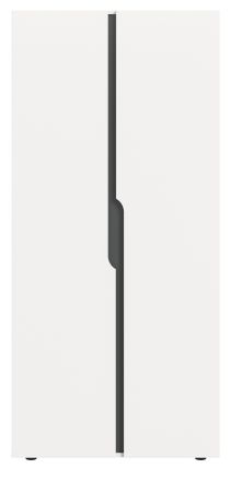 Kleiderschrank Orla in wei� und grau Dreht�renschrank 2-t�rig 81 x 176 cm