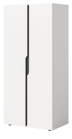 Kleiderschrank Orla in wei� und grau Dreht�renschrank 2-t�rig 81 x 176 cm