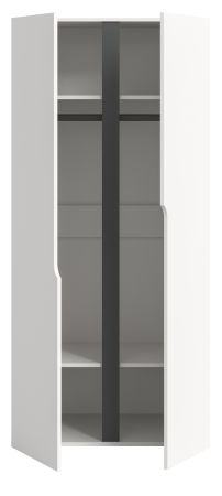 Kleiderschrank Orla in wei� und grau Dreht�renschrank 2-t�rig 81 x 176 cm