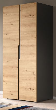 Kleiderschrank Orla in Artisan Eiche und grau Dreht�renschrank 2-t�rig 81 x 176 cm