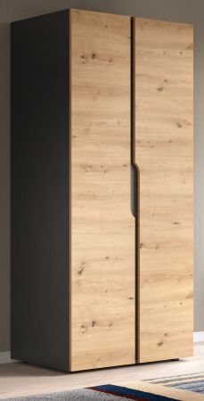 Kleiderschrank Orla in Artisan Eiche und grau Dreht�renschrank 2-t�rig 81 x 176 cm