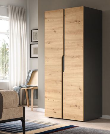 Kleiderschrank Orla in Artisan Eiche und grau Dreht�renschrank 2-t�rig 81 x 176 cm