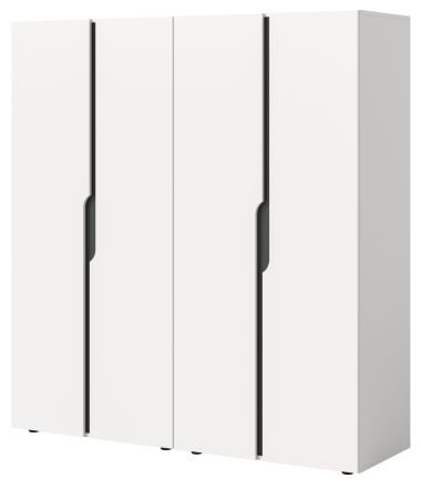 Kleiderschrank Orla in wei� und grau Dreht�renschrank 4-t�rig 162 x 176 cm