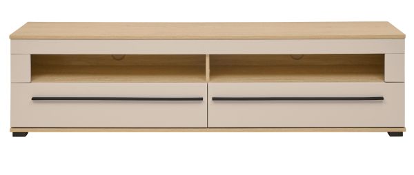 TV-Lowboard Design-D in Kaschmir und Cremona Eiche TV Unterteil 180 cm, mit Soft-Close
