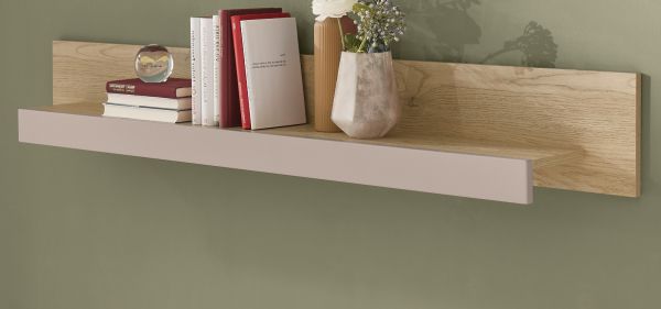 Wandboard Design-D in Kaschmir und Cremona Eiche Wandregal 150 cm