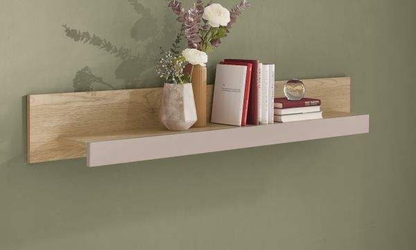Wandboard Design-D in Kaschmir und Cremona Eiche Wandregal 150 cm