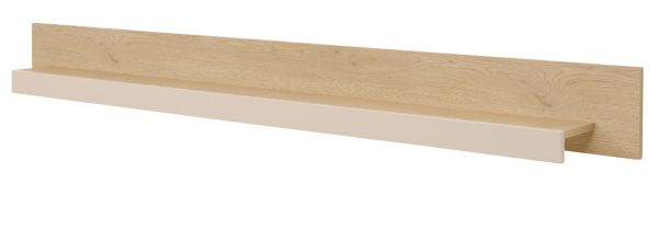 Wandboard Design-D in Kaschmir und Cremona Eiche Wandregal 200 cm