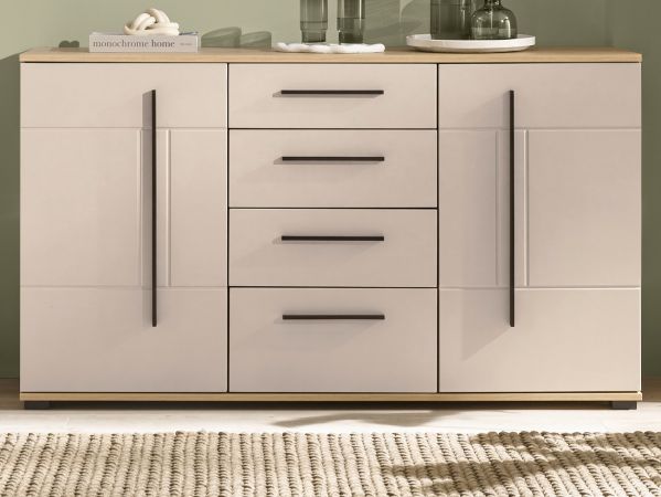 Sideboard Design-D in Kaschmir und Cremona Eiche Kommode 150 cm, mit Soft-Close