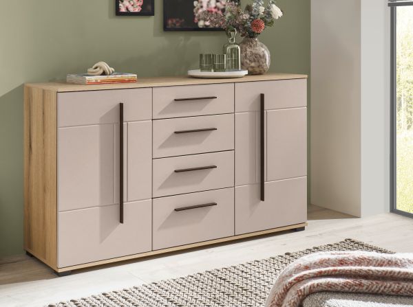Sideboard Design-D in Kaschmir und Cremona Eiche Kommode 150 cm, mit Soft-Close