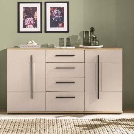 Sideboard Design-D in Kaschmir und Cremona Eiche Kommode 150 cm, mit Soft-Close