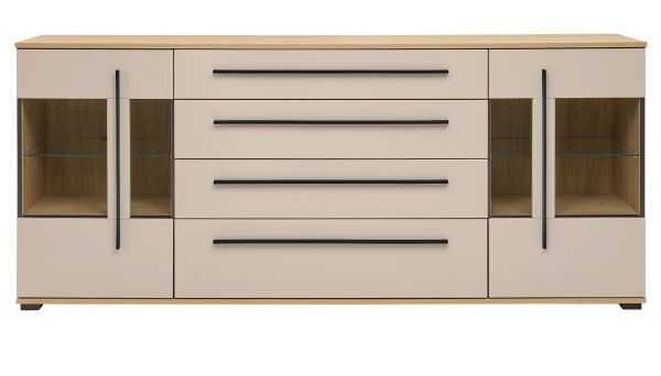 Sideboard Design-D in Kaschmir und Cremona Eiche Kommode 200 cm, mit Soft-Close