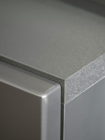 Wohnwand Lester-1 in Anthrazit und Wotan Eiche Schrankwand mit LED, Push-to-Open, 240 x 150 cm