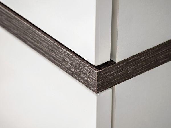 Sideboard Lovely in wei� Hochglanz und Ulme Kommode mit LED und Push-to-Open, 150 x 90 cm