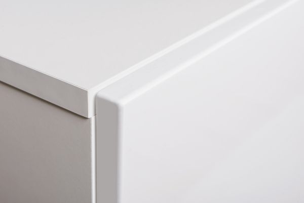 H�ngekommode Shine in wei� Hochglanz H�ngeschrank mit Ethanol Kamin, 160 x 40 cm