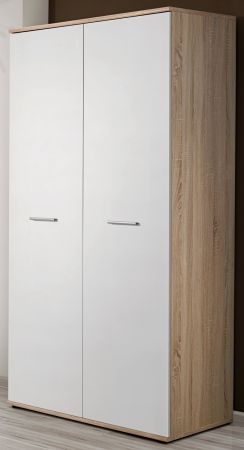 Kleiderschrank Superior in wei� und Sonoma Eiche Kinder-/Jugendzimmer Dreht�renschrank 2-t�rig 90 x 190 cm