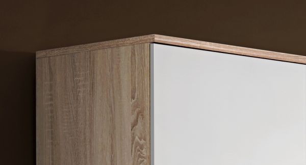 Kleiderschrank Superior in wei� und Sonoma Eiche Kinder-/Jugendzimmer Dreht�renschrank 2-t�rig 90 x 190 cm