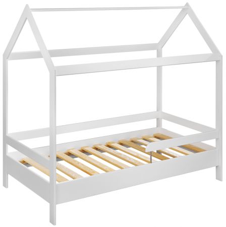 Kinderbett Cave in wei�, Bett aus Kiefernholz mit Rausfallschutz, Liegefl�che 80 x 160 cm