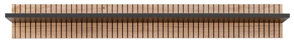 Wandboard Lines in Hickory Eiche und schwarz Wandregal mit Streifenoptik 160 cm