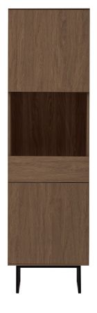 Vitrine Breda in Nussbaum Vitrinenschrank 58 x 200 cm, mit Push-to-Open